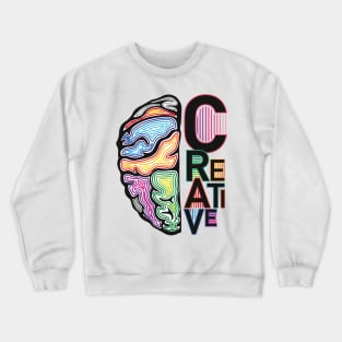 Creative Brain Art Crewneck Sweatshirt